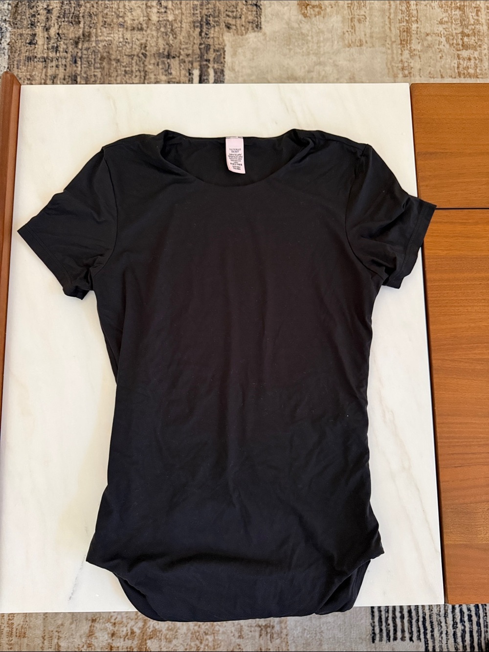Victoria's Secret Black Short Sleeve Crewneck Tee